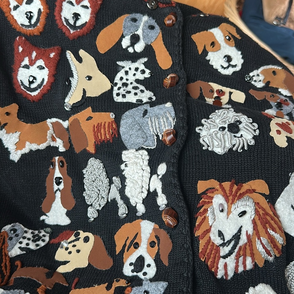 Michael Simon Vintage 1990s Dog Cardigan - Picture 14 of 15